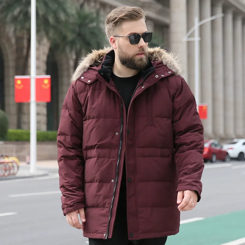Мужская куртка большого размера 7XL 9XL 10XL с меховым воротником пальто мужская