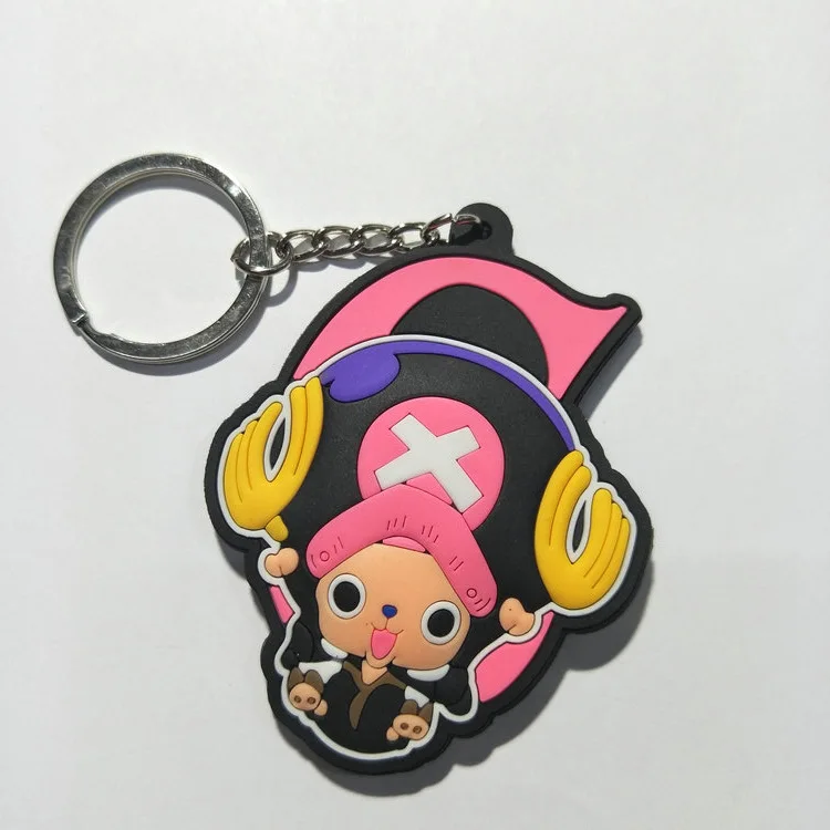 От 6 до 9 см OnePiece Луффи Чоппер Зоро мультфильм аниме брелок для ключей ПВХ фигурка