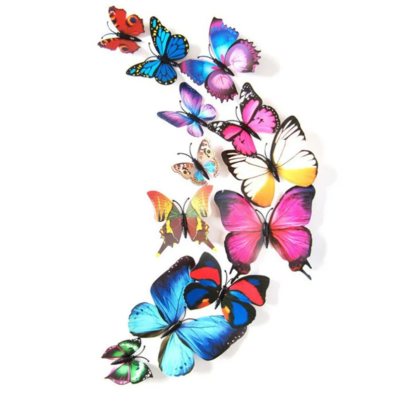 3D Butterfly Sticker Waterproof For Home Decor Metope Decoration Fridge Garden Photograph Grill Door Office Living Room Kitchen | Дом и сад