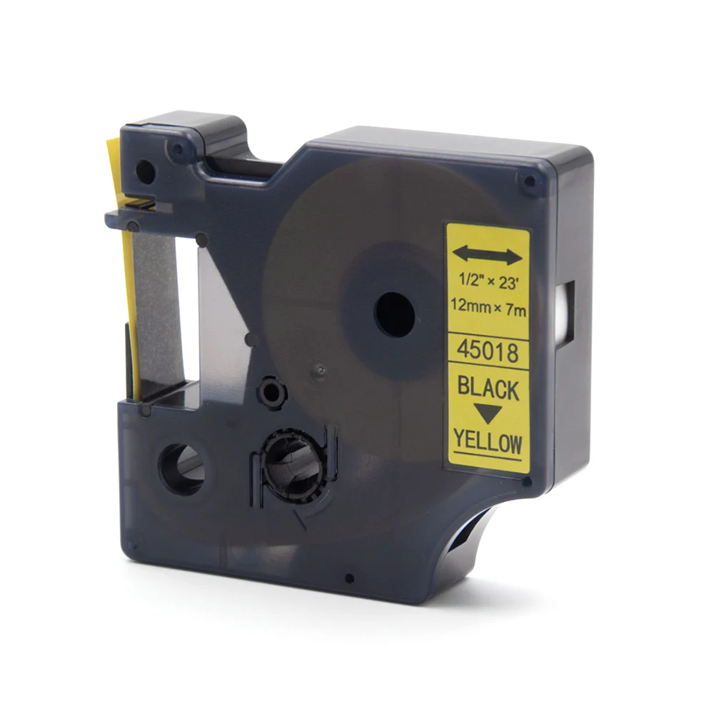 Absonic 12 мм 45018 черная на желтой этикетке Лента совместима для Dymo D1 LabelManager 160 280 210D 360D 420P PnP принтер производитель этикеток