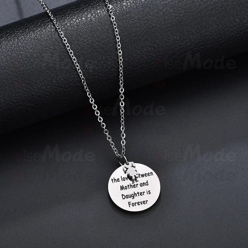 ELSEMODE Классический круглый кулон для мамы и дочки ожерелье из нержавеющей стали с