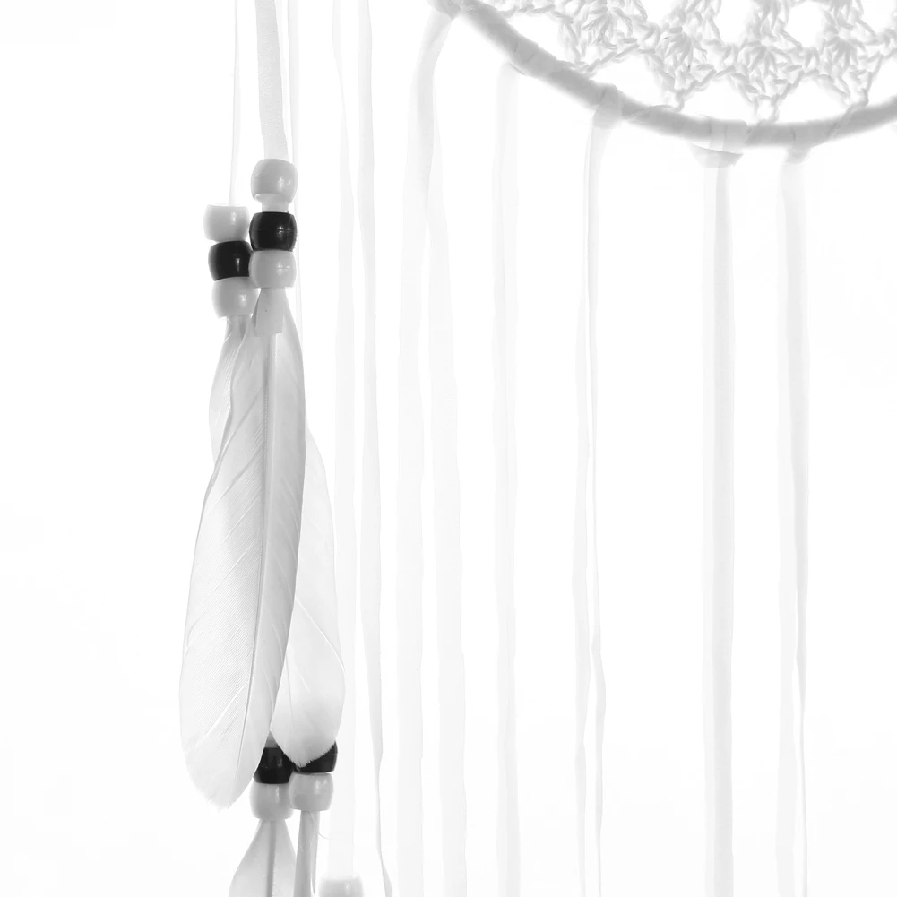 Индийский стиль ручной работы кружева Ловец снов Windchimes с белым пером автомобиля стены висящий мечтатель украшение дома