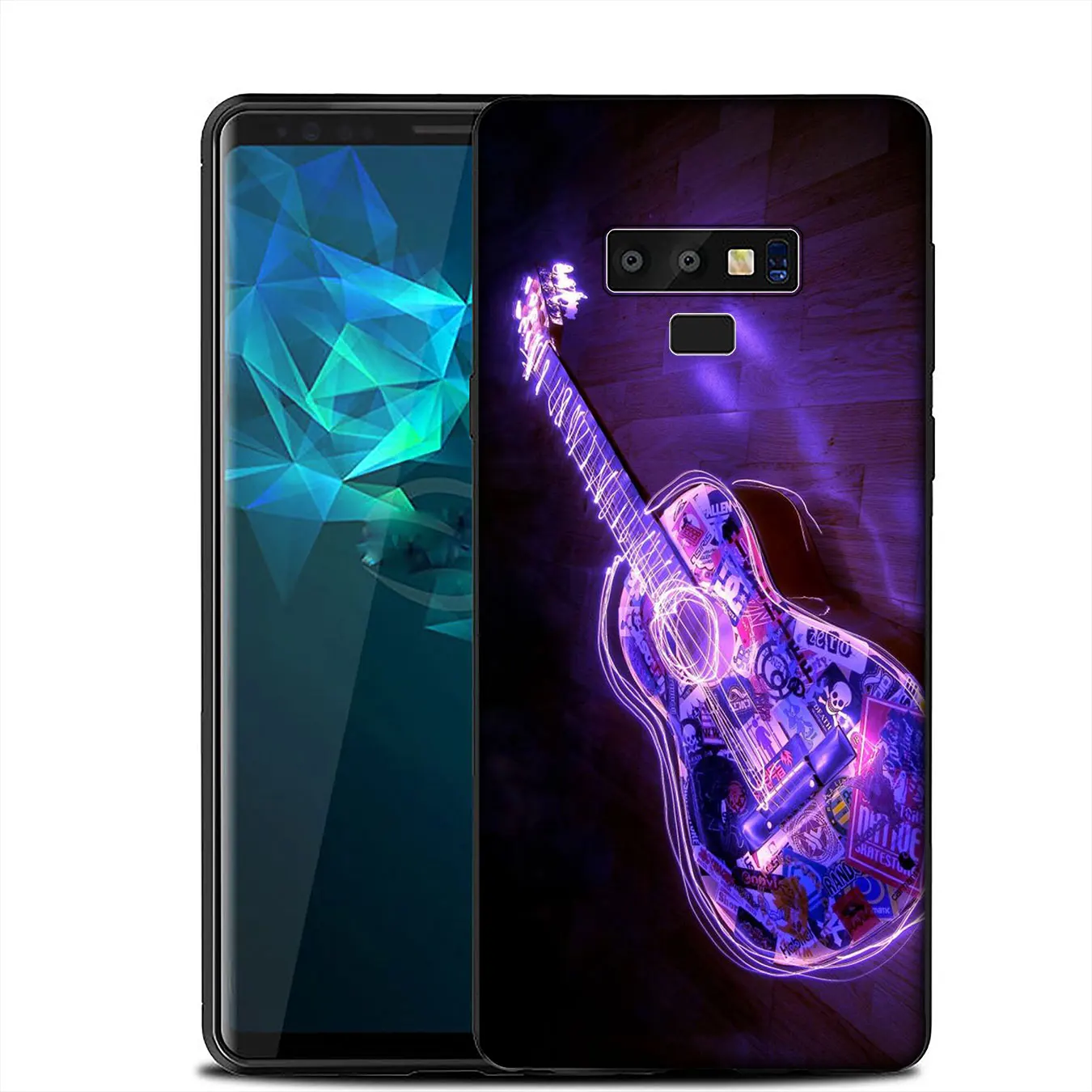 IYICAO Music guitar DJ luxury Soft Silicone Case for Samsung Galaxy A6 A9 A8 A7 2018 A3 A5 2016 2017 Note 9 8 10 Plus Lite |