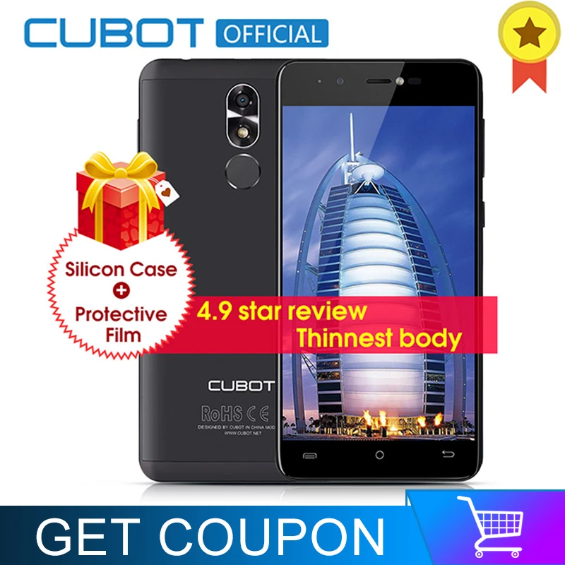 Cubot R9 MT6580 4 ядра Android 7 0 отпечатков пальцев 2 Гб Оперативная память 16 Встроенная