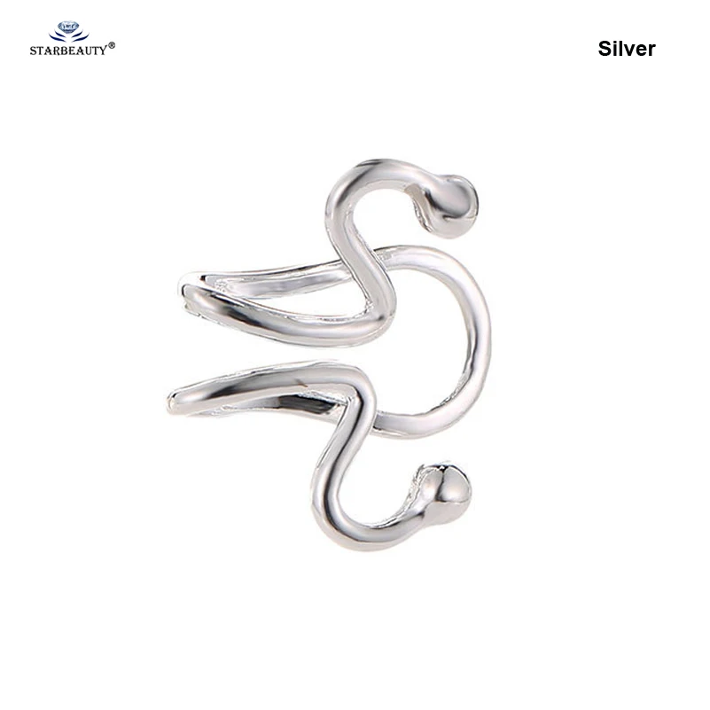 Silver x 1pc 1 шт Панк Змея Спираль пирсинг для пупка пирсинг Лабрет губы кольцо не пирсинг серьги сплав ухо манжеты клип поддельные пирсинг уха пирсинг - Окраска металла: Silver x 1pc