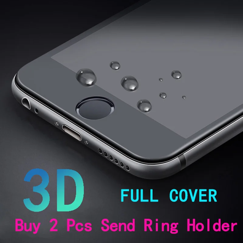 9H 3D изогнутое закаленное стекло для Apple iPhone 7 6 6s Premium Real углеродное волокно пленка