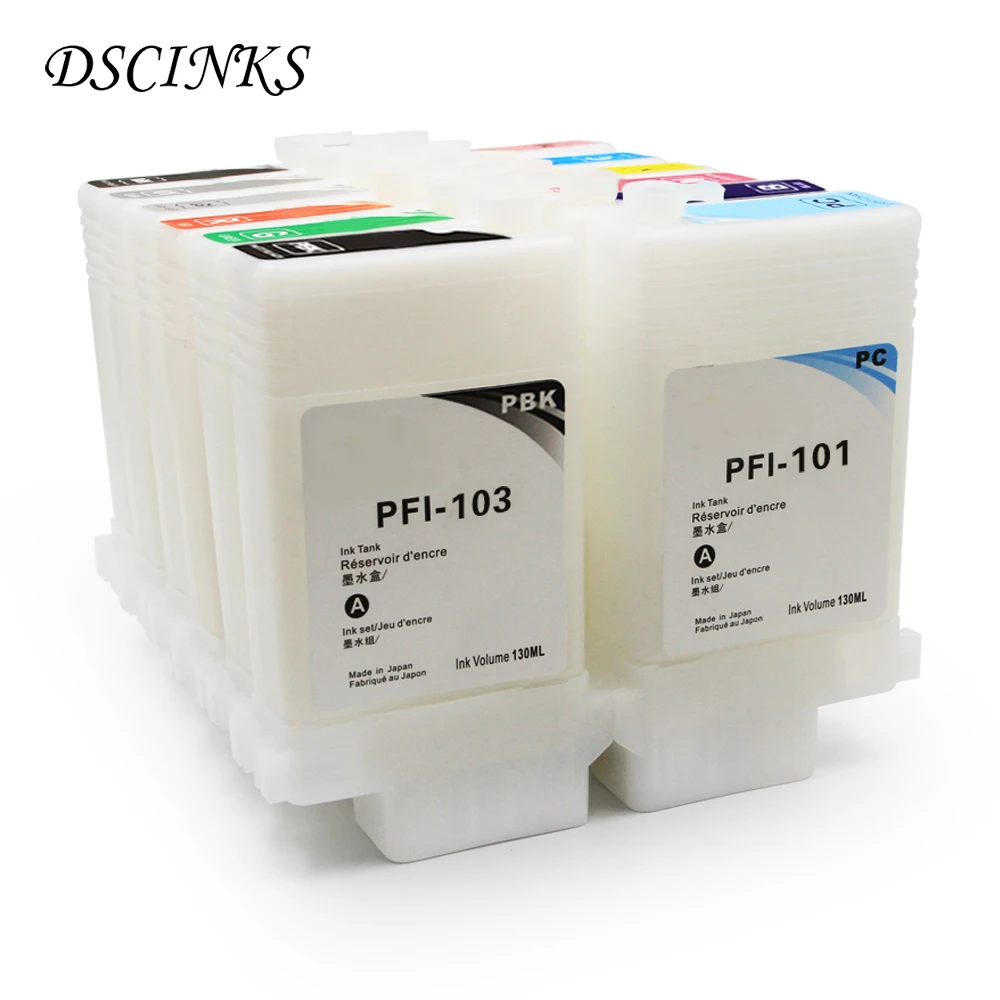 12 шт. 130 мл PFI 101 103 многоразовый картридж для Canon IPF5100 IPF6100 IPF6200 IPF 5100 6100 6200 с чипом