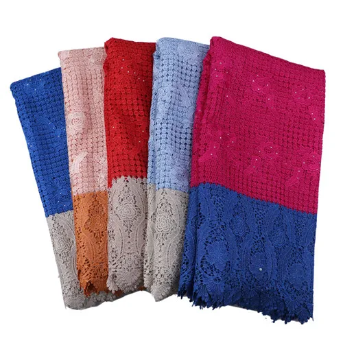 Последние Африканские кружева 2017 химических afbric с камнями модные гипюр шнур