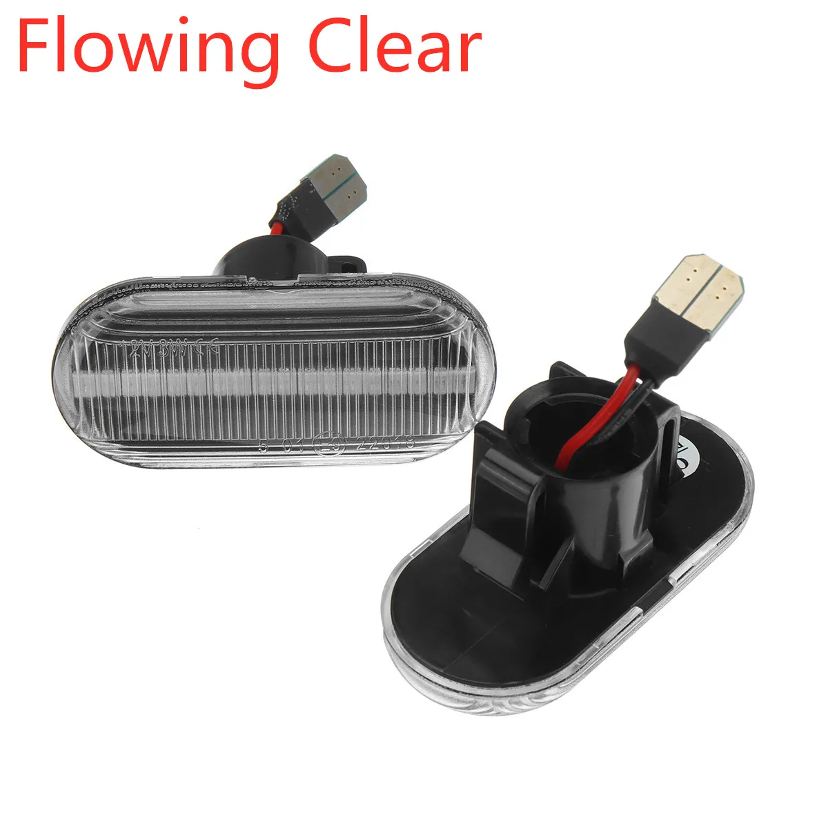 Flowing Clear Плавный боковой ретранслятор, боковой габаритный светильник s, светильник указателя поворота, панель, лампа 12 В для Renault CLIO 1 2 TRAFIC KANGOO LAGUNA MEGANE - Испускаемый цвет: Flowing Clear