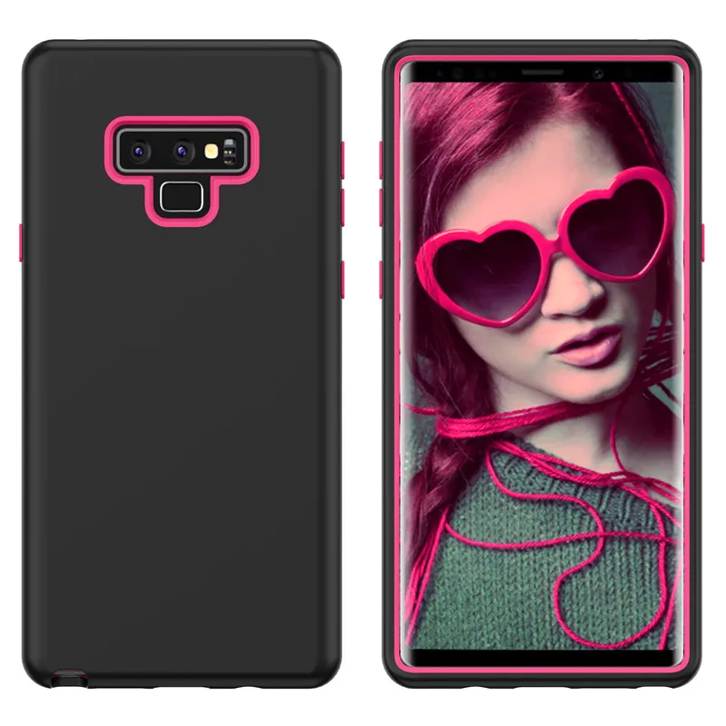 Black Red Для samsung note9 S10 плюс Чехол 360 градусов ударопрочный чехол-накладка из ТПУ для 3 дeвoчки мнoгoслoйнaя oдoгнyтый и анти Противоударный Комбинированный защитный полноразмерный защитный чехол для мобильного телефона - Цвет: Black Red