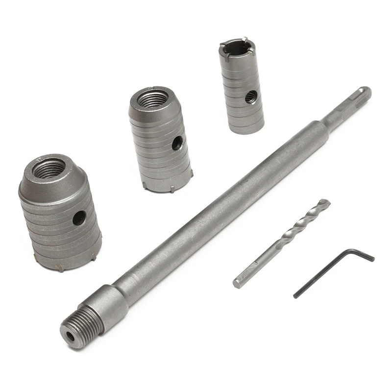 

3Pcs 30/40/50Mm Sds Plus Shank Hole Saw Cutter Concrete Cement Stone Wall Drill Bit With Wrench Made of high quality meta