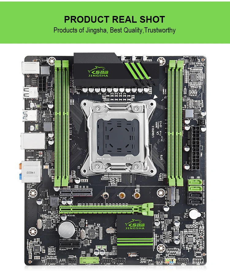 JINGSHA X79 Turbo материнская плата LGA2011 ATX USB3.0 SATA3 PCI-E NVME M.2 SSD поддержка памяти REG ECC и процессор Xeon E5