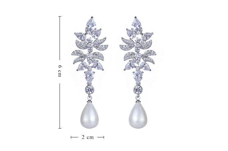 Серьги-подвески высокого качества с фианитом класса ААА женские роскошные