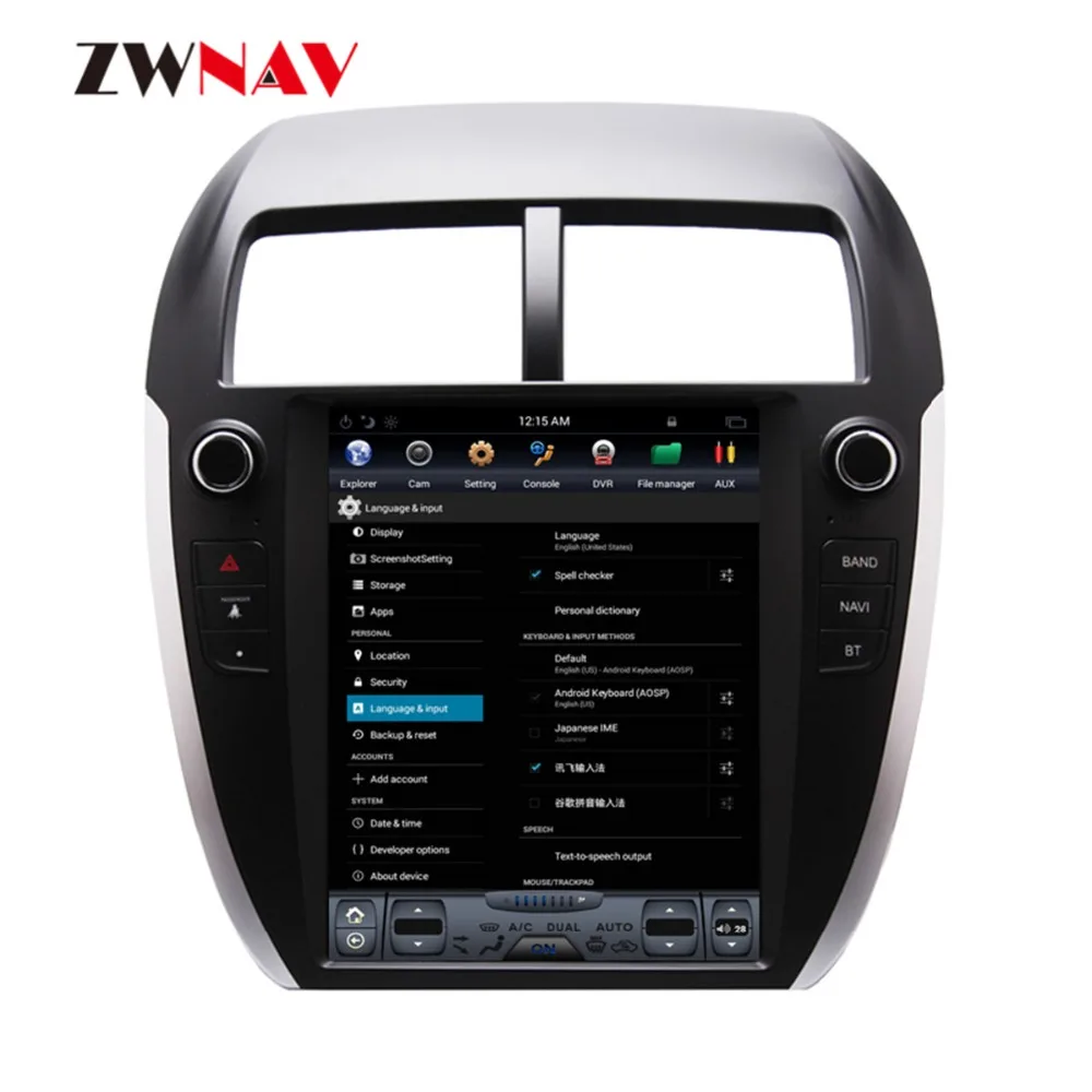 ZWNVA Tesla ips экран Android 7,1 автомобильный радиоприемник с навигацией GPS для Mitsubishi ASX RVR 2010- Outlander 2012- Без CD плеера