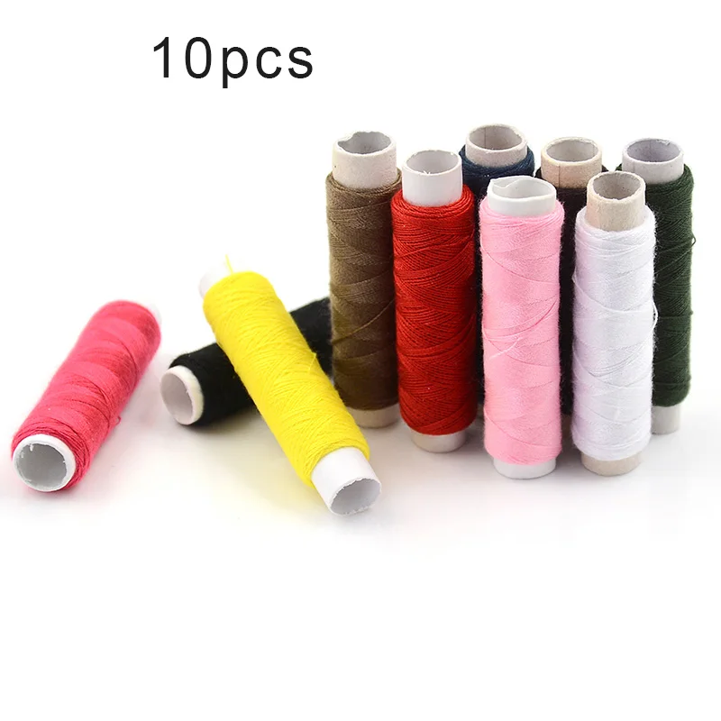 as picture show New 10pcs 50m/Roll Handmade Flat Waxed Sew Wax line Thread 150D Cord Sewing Craft Tool Hand Stitching For DIY Leather - Цвет: as picture show