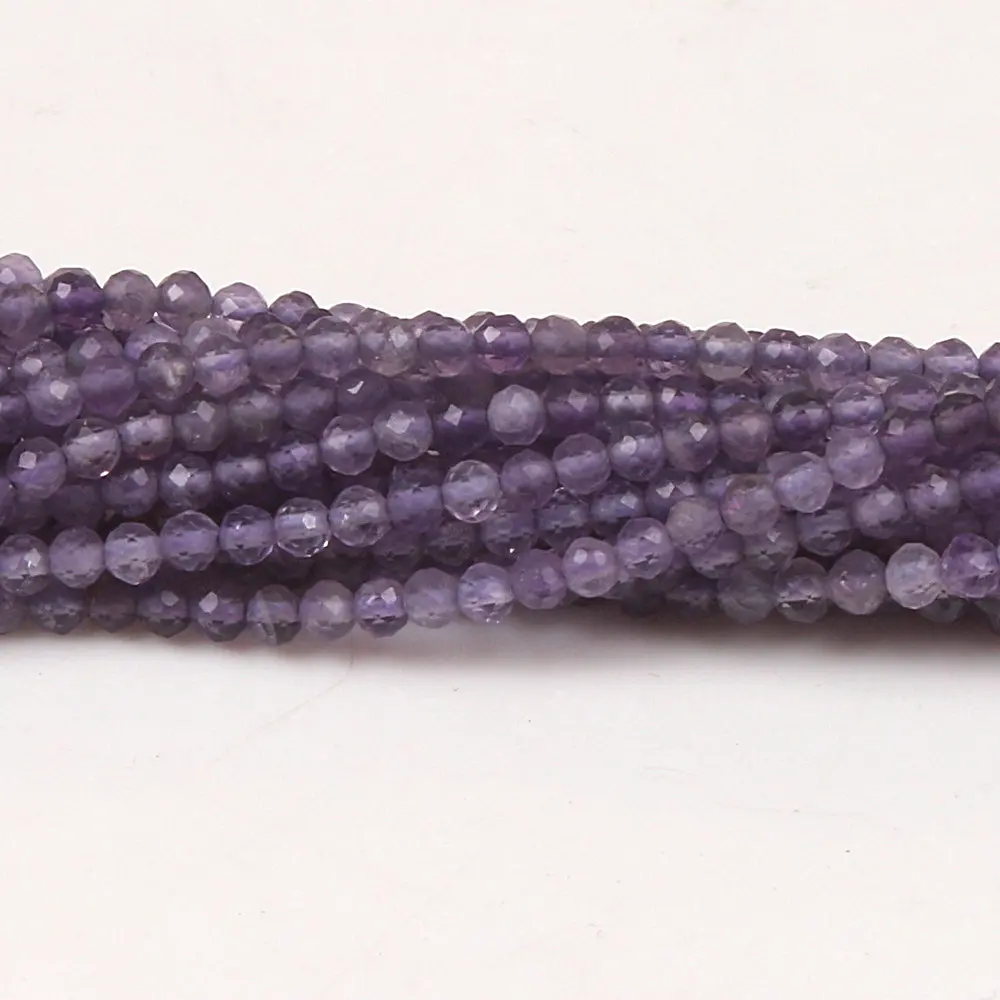 Amethyst 3 мм граненый драгоценный камень круглый Лабрадорит Турмалин цоизит аметист, гранат шпинель морганит топаз бусинка из лунного камня DIY Изготовление ювелирных изделий - Цвет: Amethyst