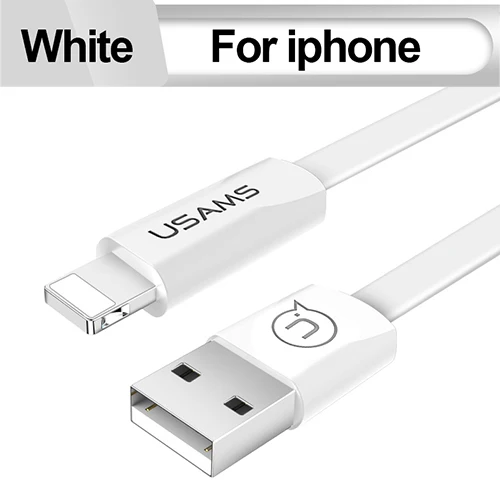 White USAMS USB кабель для телефона для iphone 7 8 6 6S USB кабель для зарядного устройства для iPad iOS кабель для синхронизации данных и зарядки для освещения - Цвет: White