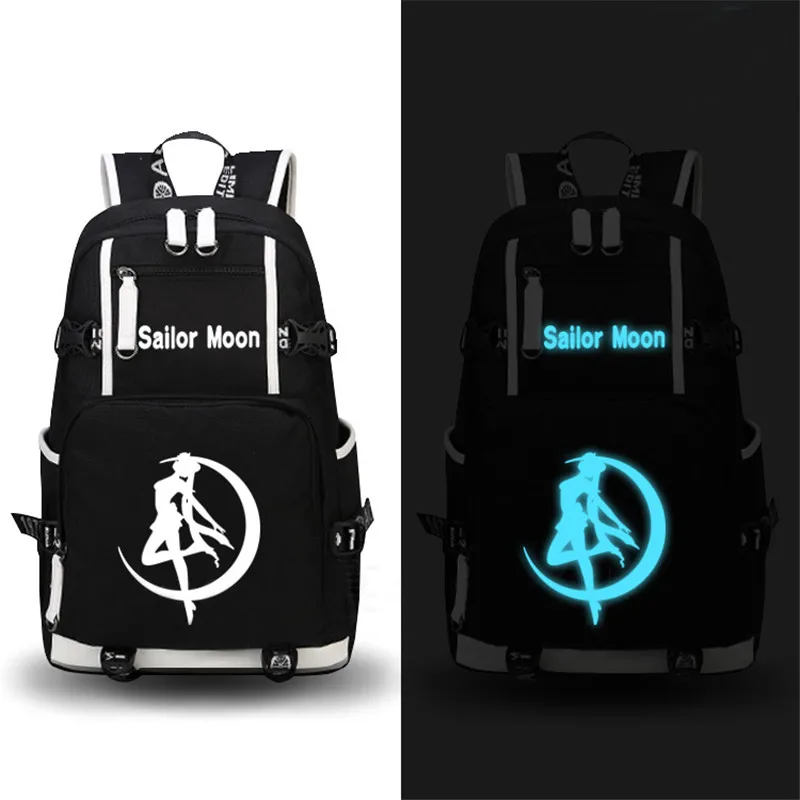 

High Quality Anime Sailor Moon Luminous Women Printing Backpack Multifunctional Kawaii School Bags Laptop Backpack Travel Bags