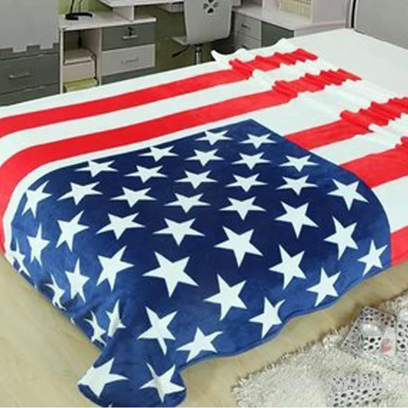 Многофункциональное одеяло с английским флагом/американским флагом мягкое - Фото №1