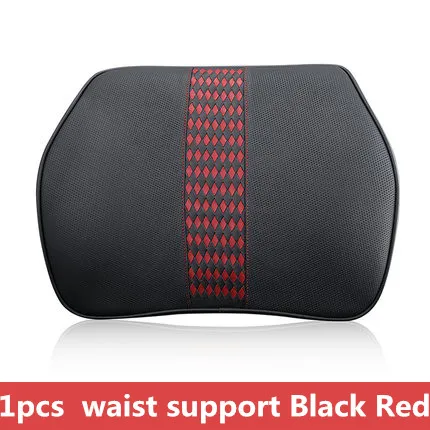 waist support red Натуральная кожа автомобильный подголовник подушка поясная поддержка наборы памяти хлопок Авто сиденье отдых назад поясничные дышащие ткацкие подушки для мужчин - Цвет: waist support red