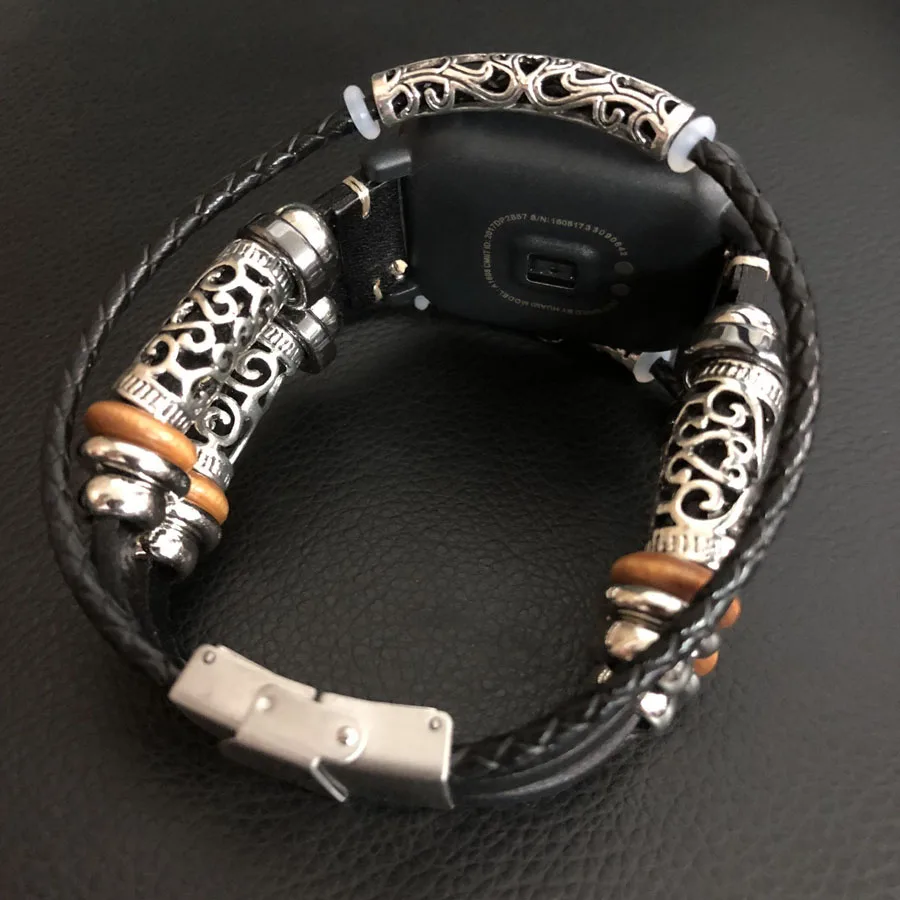Ремешок для часов Huami Amazfit Bip из натуральной кожи, браслет для часов samsung Galaxy Watch 42 мм, ремешок для Garmin Vivoactive3