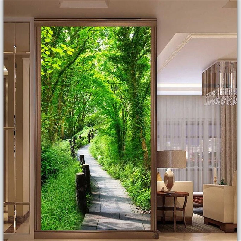 

beibehang Custom wallpaper 3d Photo mural Secluded forest Sheep path Natural scenery Woods Entrance wallpaper papel de parede 3d