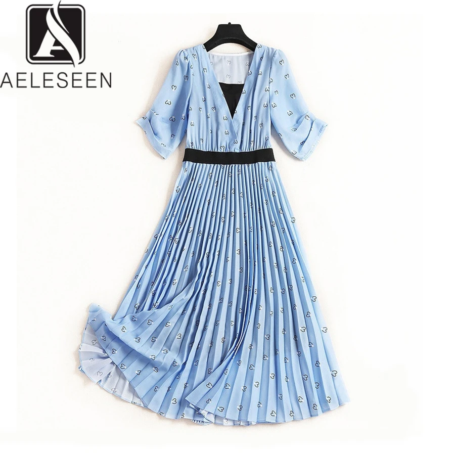 AELESEEN Новая мода 2019 летние милые платья Женская повседневная одежда эластичная
