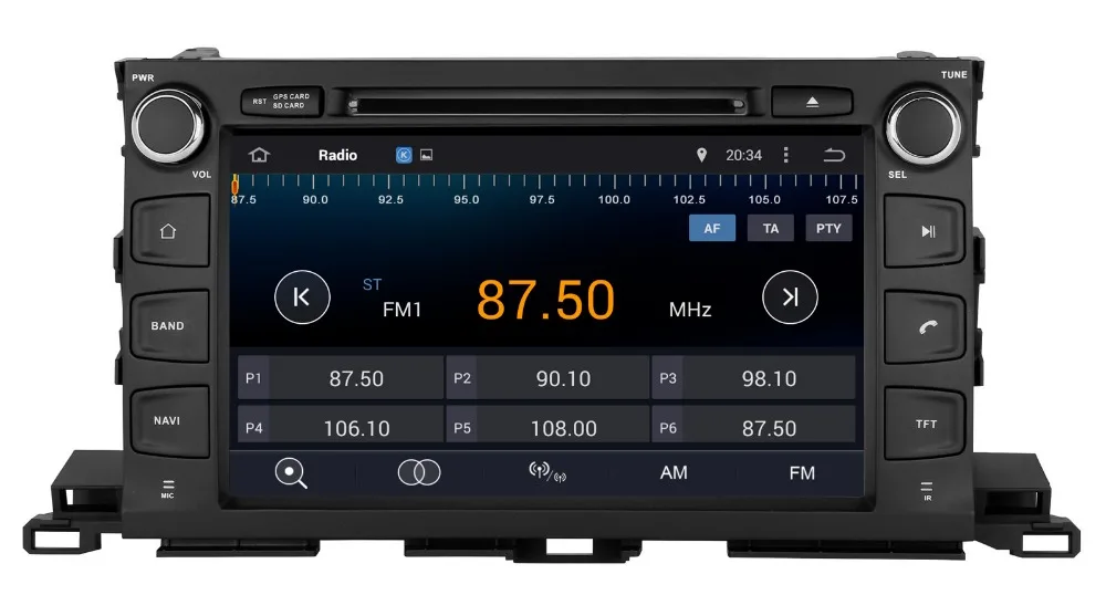 Android 7 1 Автомобильный DVD плеер для Toyota Highlander 2014 2015 с GPS навигацией Радио BT USB SD RCA AUX