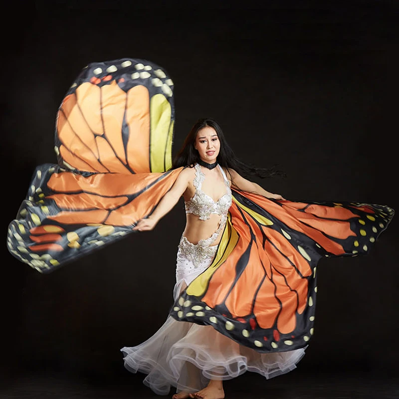 Kids / Women Butterfly Design Belly Dance Isis Wings Fashion Belly Dancing Costumes 360 Degree Stage Performance Show Props Wing