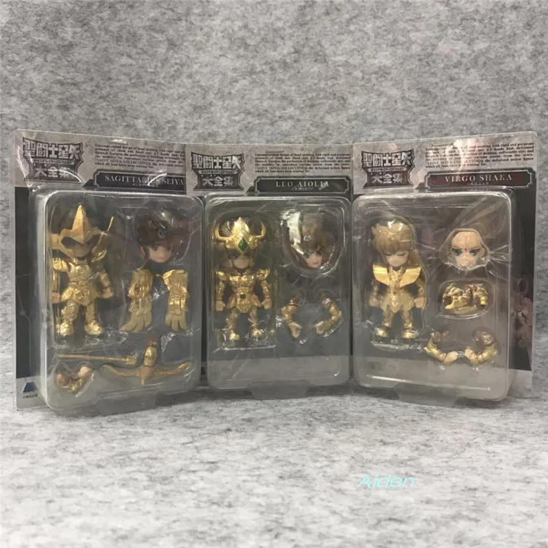3 шт./компл. Saint Seiya Стрелец Лев Aioria Дева Шака ПВХ Действие фигуры игрушки фигурки
