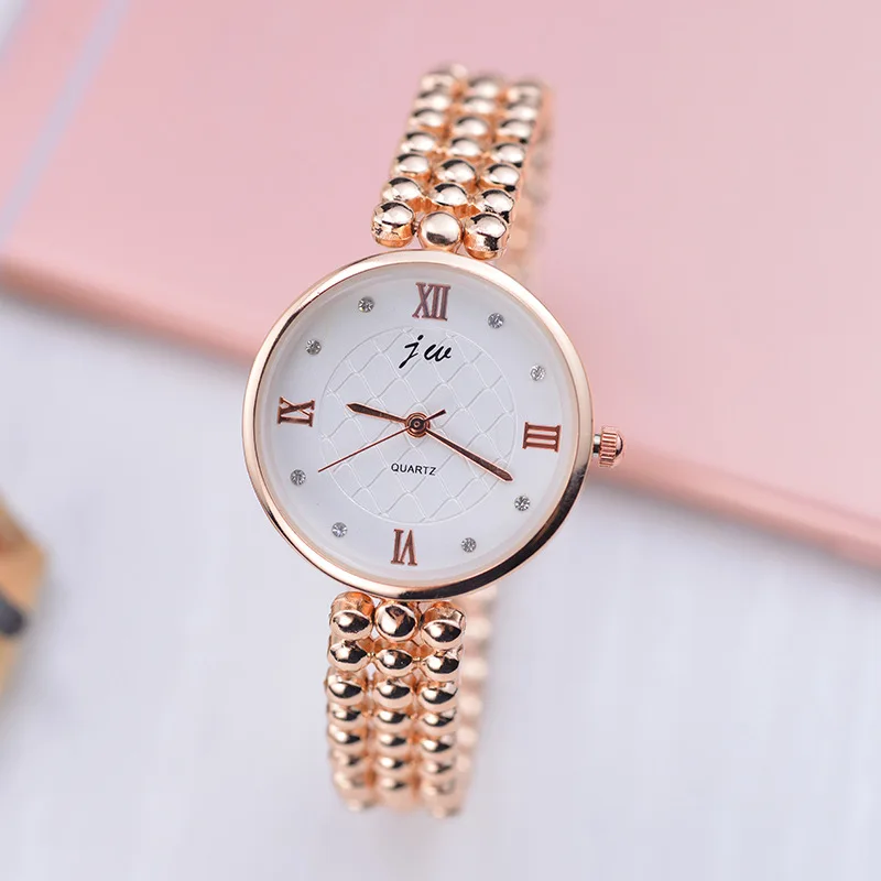Модные JW Брендовые женские Роскошные жемчужные браслеты золотые кварцевые часы