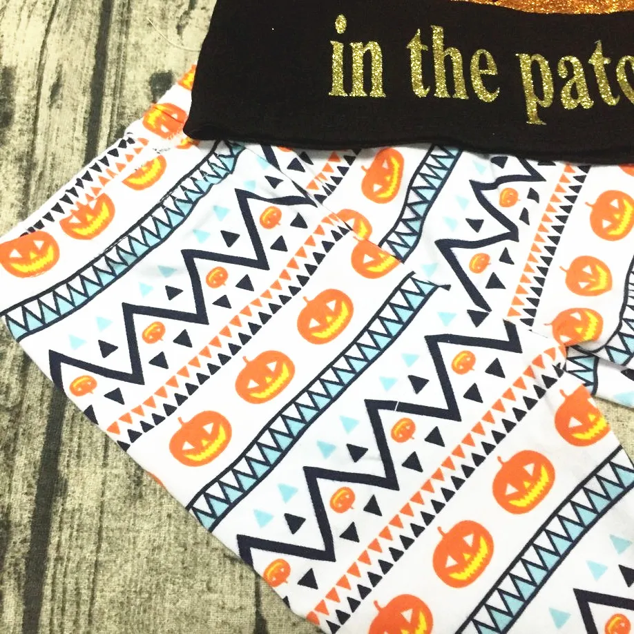 2017 baby girls pumpkin outfits halloween kids boutique girl children sets with matching necklace and bow | Детская одежда и обувь