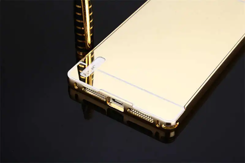 Чехол для Lenovo Vibe Shot Z90 металлическая рамка с зеркальной задней крышкой Жесткий