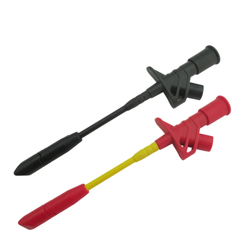 Cleqee P5005 2 шт. 10A профессиональный пирсинг иглы тестовые зажимы мультиметр тесты ing зонд крюк с 4 мм разъем