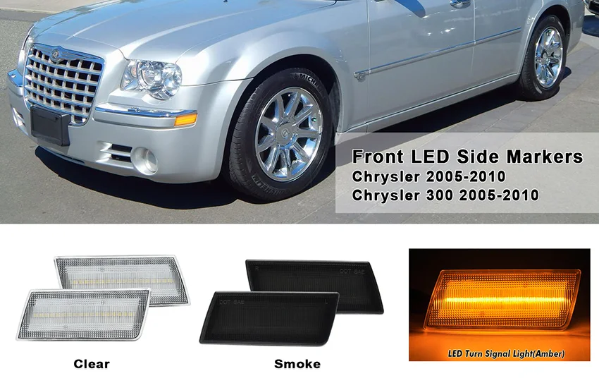 Янтарный светодиодный светильник на передней стороне для Chrysler 300 2005-2010
