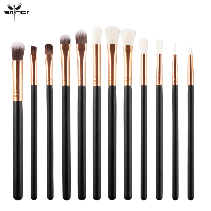 Anmor 12 шт./компл. кисти для макияжа Профессиональный макияж кисть теней бровей