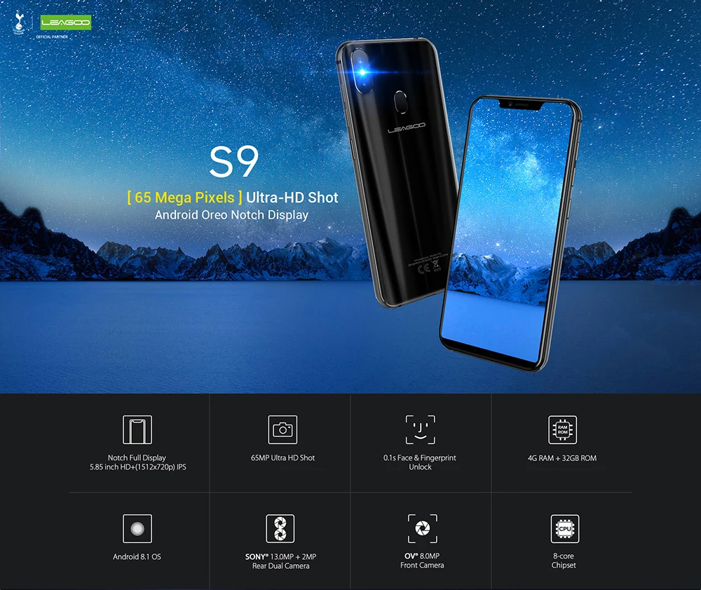 LEAGOO S9 LTE 4 г мобильного телефона Android 8 1 MT6750 Octa Core 5 85 &quotips u образный Дисплей ГБ
