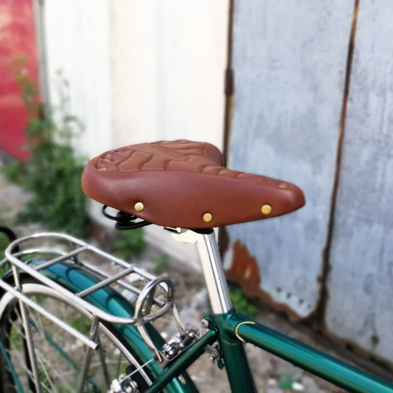 Кожаное седло для велосипеда в стиле ретро|folding bike saddle|bike saddleleather saddle |