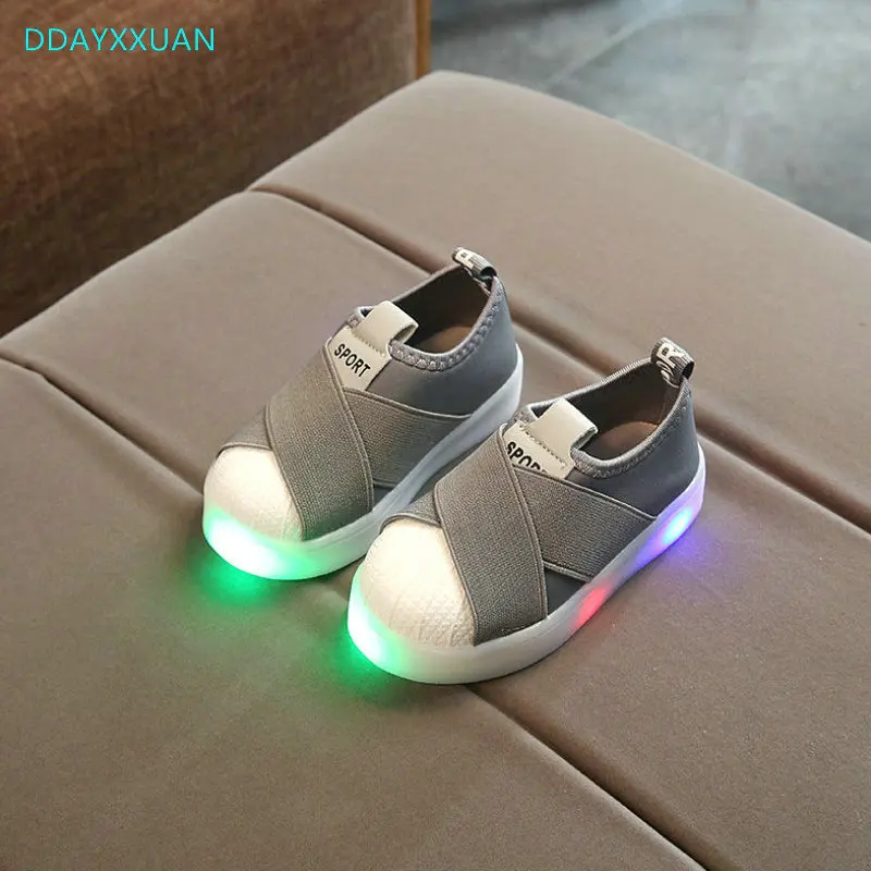Детская обувь с подсветкой для мальчиков сезон весна-осень детская парусиновая