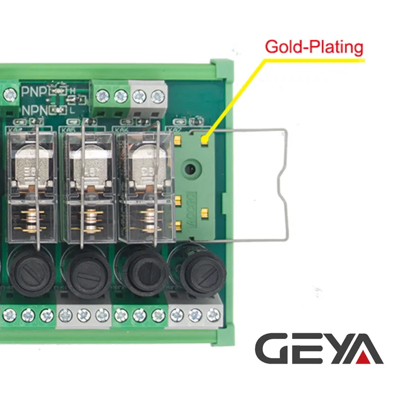 

GEYA NGG2R 8 Channel Omron Relay Module for PLC Controller SPDT PLC Relay 12VDC 24VDC with Fuse Protection 8A