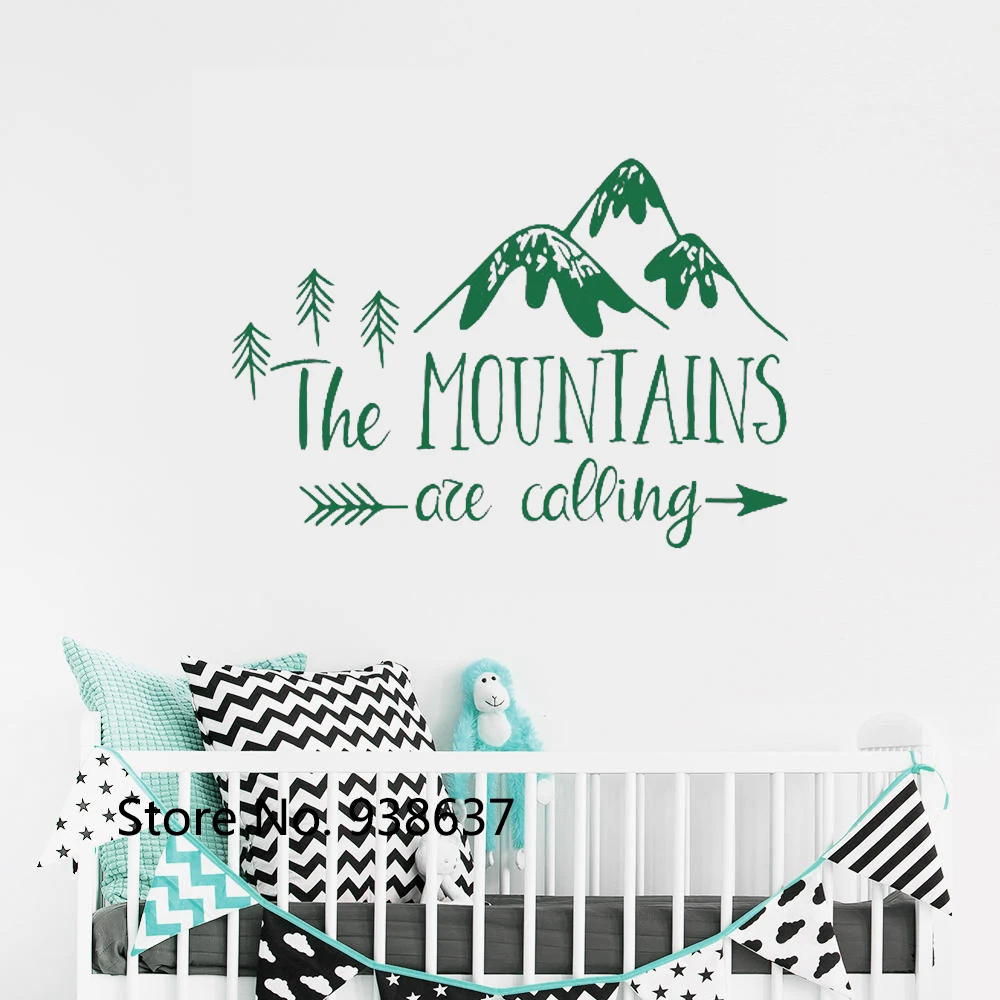 Настенная Наклейка с изображением гор горных пейзажей картинка леса детской