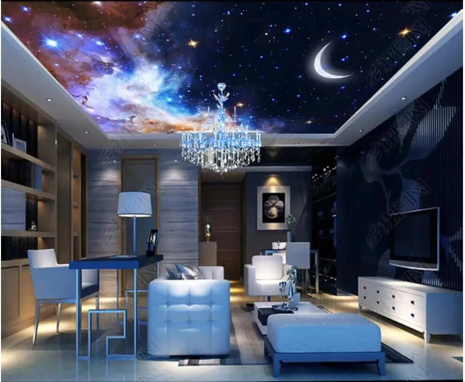 Пользовательские фото обои 3d потолочные фрески ночное небо звездное Зенит