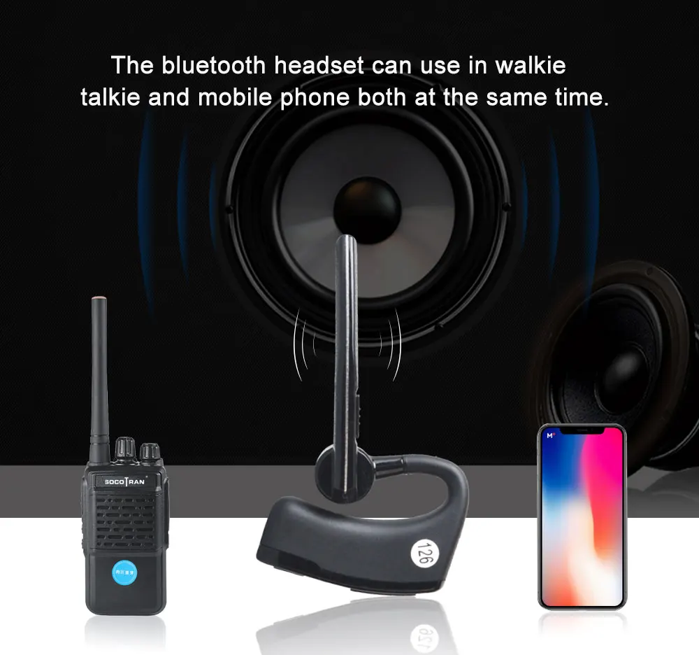 Bluetooth-рация Перезаряжаемые 2 Way Радио UHF 400-470 МГц Портативный радио Беспроводной Bluetooth гарнитура 16CH с наушником HB4