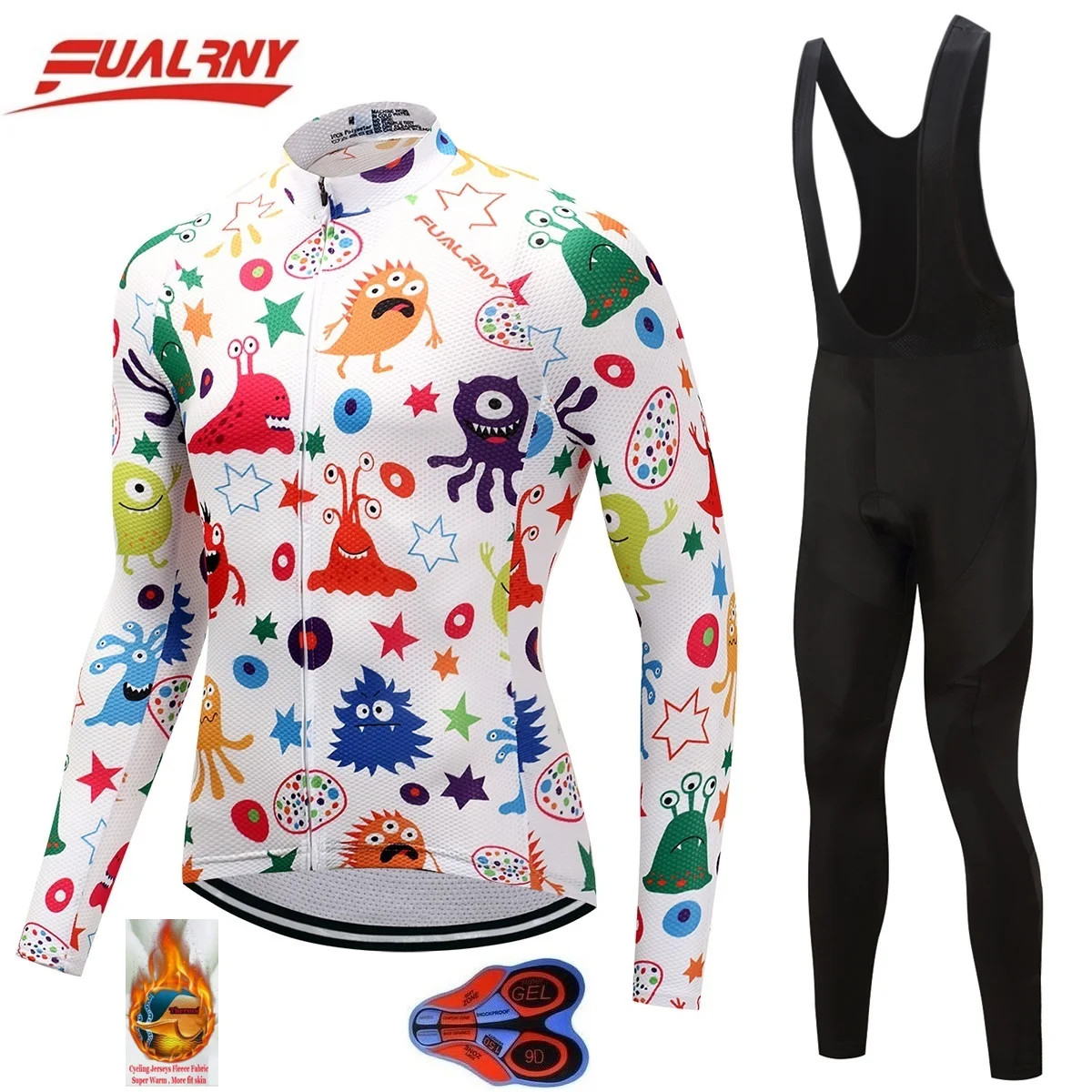 2019 команда fualrny с длинным рукавом Ropa Ciclismo Велоспорт Джерси наборы 9D/Зимняя Теплая
