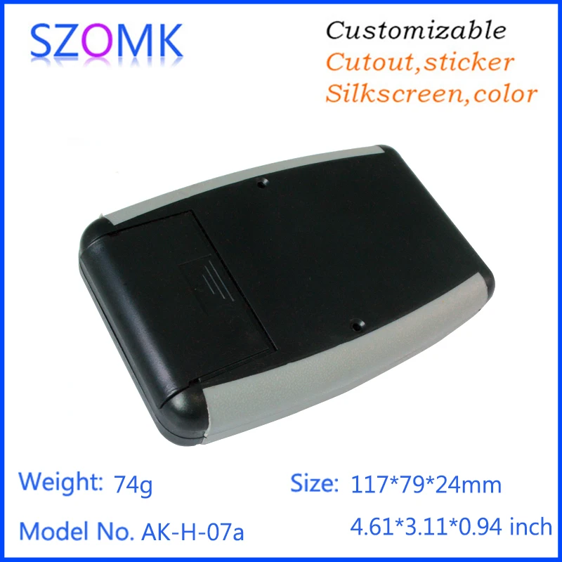 

10pcs a lot top sales handheld plastic electronics box 117*77*24mm szomk abs box for electronics housing enclosure
