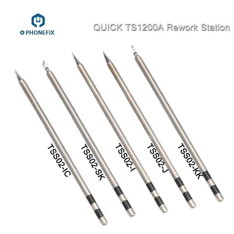 PHONEFIX быстрый TS1200A паяльник наконечник TSS02-SK I 1C J KK паяльник наконечник для ремонта материнской платы мобильного телефона