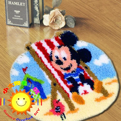 DIY Мат Крючком Пряжи Ковер Подушка Комплект печатных стиль Незавершенного