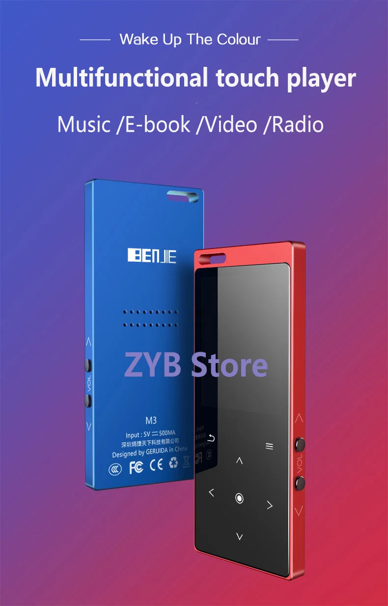 Bluetooth 4,2 MP4 плеер с динамиком 1,8 дюймов экран без потерь Звук Видео плеер Поддержка FM, рекордер, sd-карта до 128 ГБ