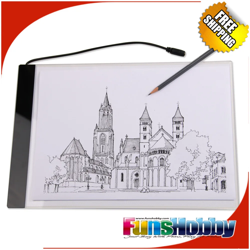 Funshobby A4 LED Light Box Ultra-thin Portable Pad USB Power Tracing Table for Kids 2D Animation Drawing | Игрушки и хобби