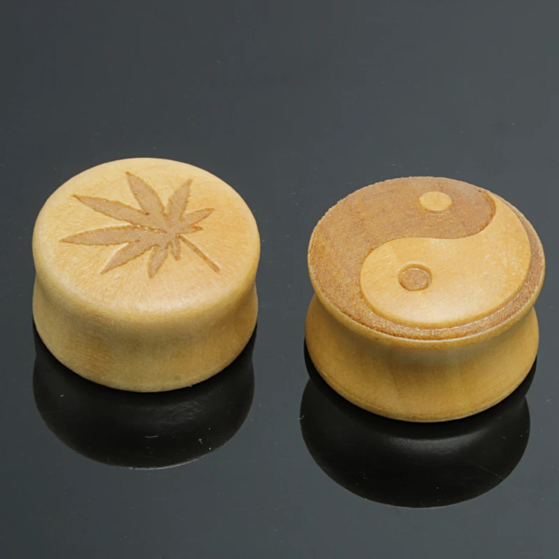 2 шт./лот натуральное дерево затычки для ушей измеренные серьги пирсинг экспандер